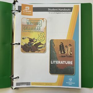 BJU Press Writing Grammar Literature Student Handouts English 8 Homeschool Curri